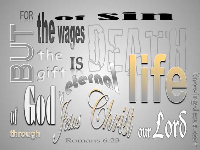 Romans 6:23 Gift Of God Is Eternal Life (gray)